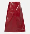 Bottega Veneta Shiny Leather Skirt In Rosewood