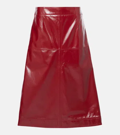 BOTTEGA VENETA LEATHER MIDI SKIRT