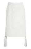 Bottega Veneta Leather Skirt With Tassel And Side Split In Grey