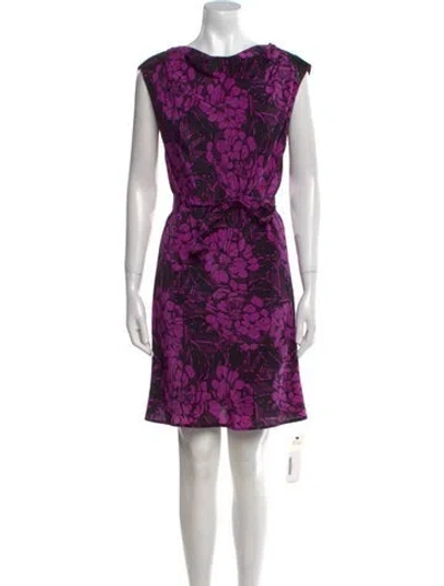 Pre-owned Bottega Veneta Leather Mini Dress In Purple