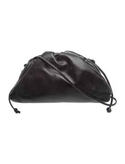 Pre-owned Bottega Veneta Leather Mini Pouch In Black