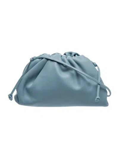 Pre-owned Bottega Veneta Leather Mini Pouch In Blue