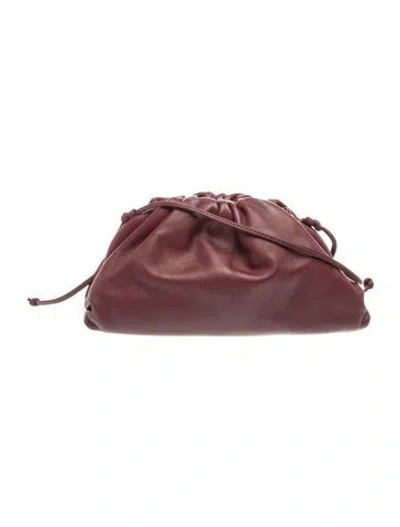 Pre-owned Bottega Veneta Leather Mini Pouch In Burgundy