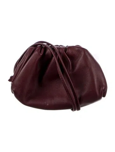 Pre-owned Bottega Veneta Leather Mini Pouch Extra Mini In Burgundy