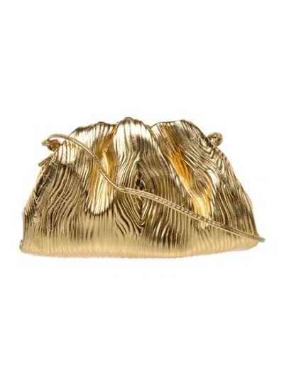 Pre-owned Bottega Veneta Leather Mini Pouch In Gold/metallic