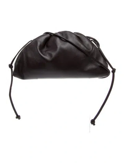 Pre-owned Bottega Veneta Leather Mini Pouch In Gray