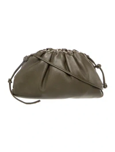 Pre-owned Bottega Veneta Leather Mini Pouch In Green