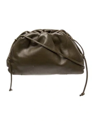 Pre-owned Bottega Veneta Leather Mini Pouch In Green