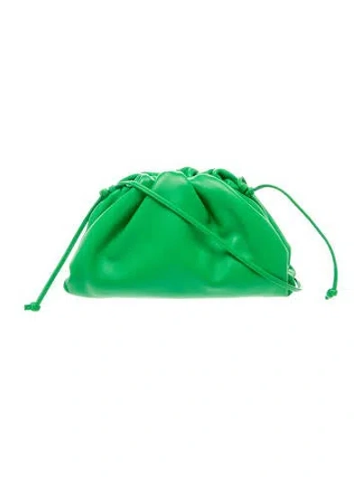 Pre-owned Bottega Veneta Leather Mini Pouch In Green