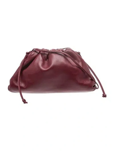 Pre-owned Bottega Veneta Leather Mini Pouch Mini In Burgundy