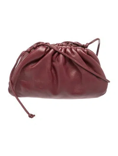 Pre-owned Bottega Veneta Leather Mini Pouch Mini In Burgundy