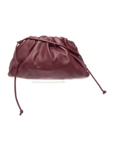 Pre-owned Bottega Veneta Leather Mini Pouch Mini In Burgundy