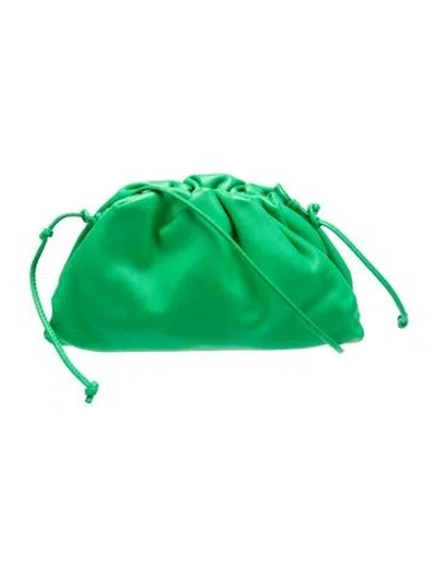 Pre-owned Bottega Veneta Leather Mini Pouch Mini In Green