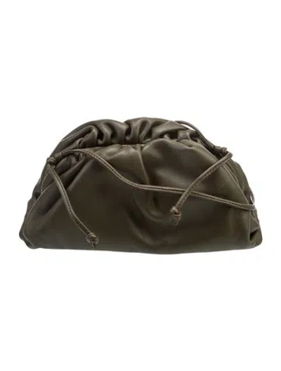 Pre-owned Bottega Veneta Leather Mini Pouch Mini In Green