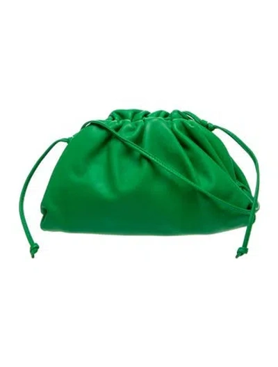 Pre-owned Bottega Veneta Leather Mini Pouch Mini In Green