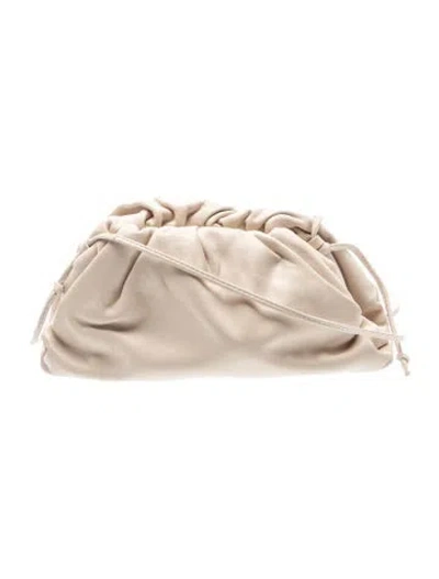 Pre-owned Bottega Veneta Leather Mini Pouch Mini In Neutral