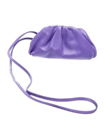 Pre-owned Bottega Veneta Leather Mini Pouch Mini In Purple
