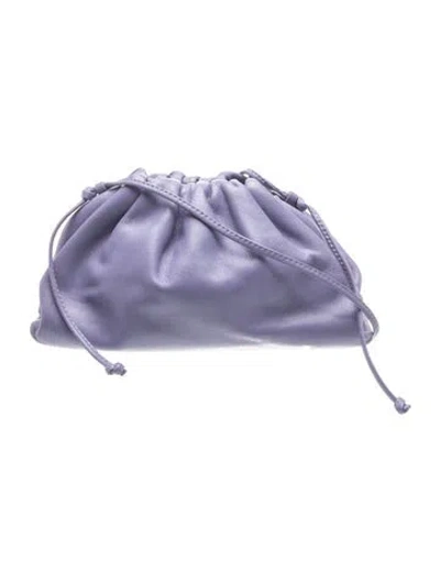 Pre-owned Bottega Veneta Leather Mini Pouch Mini In Purple