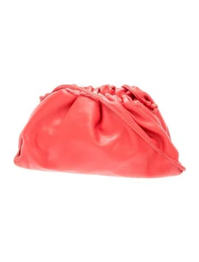 Pre-owned Bottega Veneta Leather Mini Pouch Mini In Red