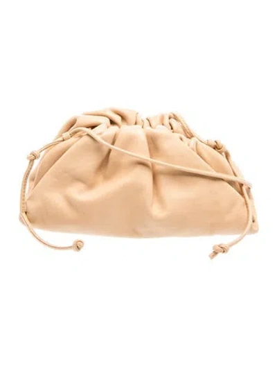 Pre-owned Bottega Veneta Leather Mini Pouch In Neutral