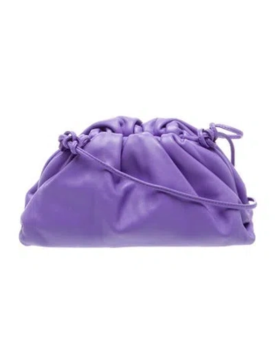 Pre-owned Bottega Veneta Leather Mini Pouch In Purple