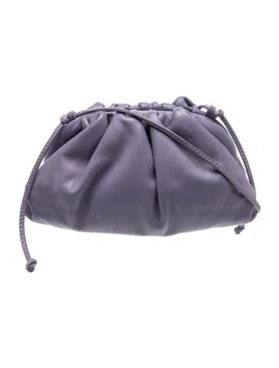 Pre-owned Bottega Veneta Leather Mini Pouch In Purple