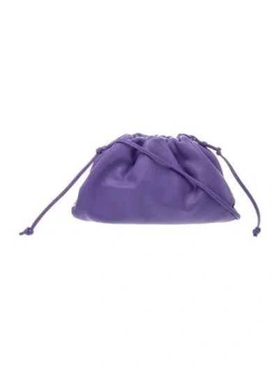 Pre-owned Bottega Veneta Leather Mini Pouch In Purple