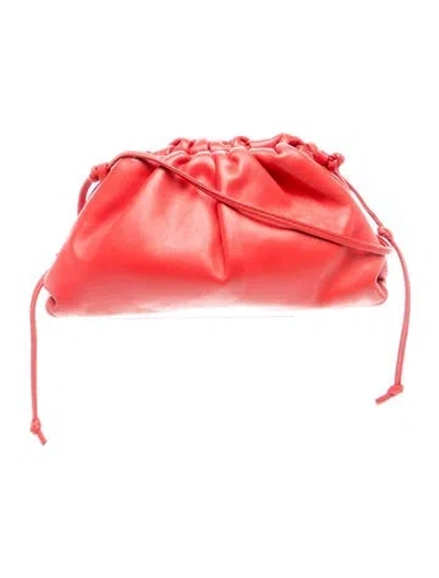 Pre-owned Bottega Veneta Leather Mini Pouch In Red