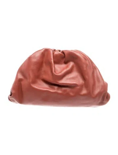 Pre-owned Bottega Veneta Leather Mini Pouch W/ Tags In Red