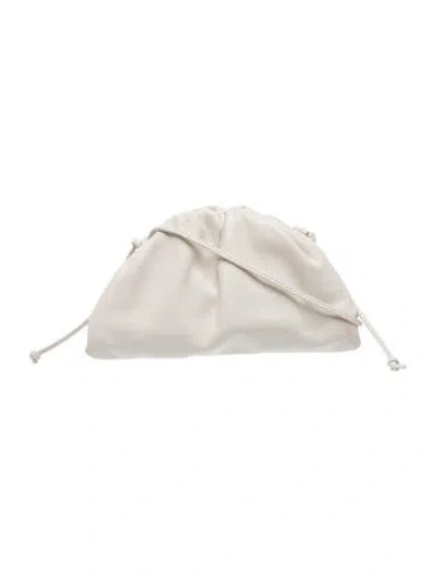 Pre-owned Bottega Veneta Leather Mini Pouch In White