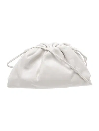 Pre-owned Bottega Veneta Leather Mini Pouch In White