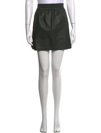 Pre-owned Bottega Veneta Leather Mini Skirt In Green