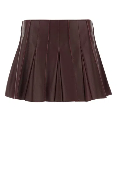BOTTEGA VENETA LEATHER MINI SKIRT