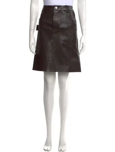 Pre-owned Bottega Veneta Leather Mini Skirt W/ Tags In Brown