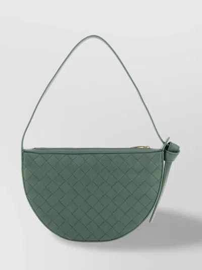 Bottega Veneta Leather Mini Sunrise Shoulder Bag In Green