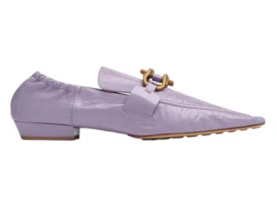 Pre-owned Bottega Veneta Leather Moccasins (women's) Sneakers In Lavender