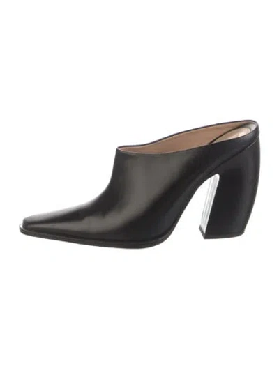 Pre-owned Bottega Veneta Leather Mules In Black