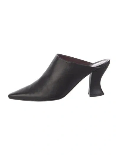 Pre-owned Bottega Veneta Leather Mules In Black