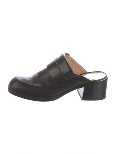 Pre-owned Bottega Veneta Leather Mules In Black