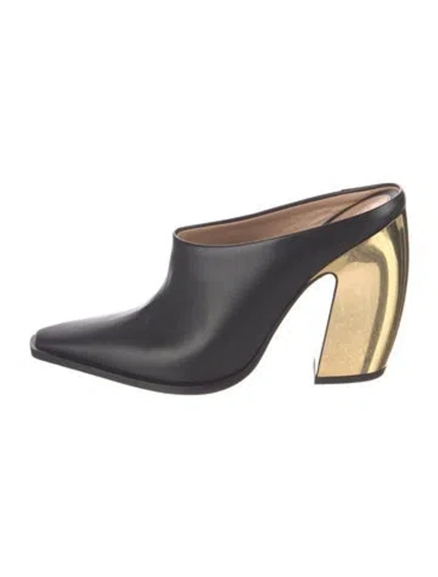 Pre-owned Bottega Veneta Leather Mules In Black
