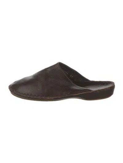 Pre-owned Bottega Veneta Leather Mules In Brown