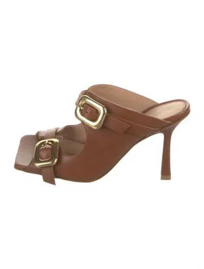 Pre-owned Bottega Veneta Leather Mules In Brown