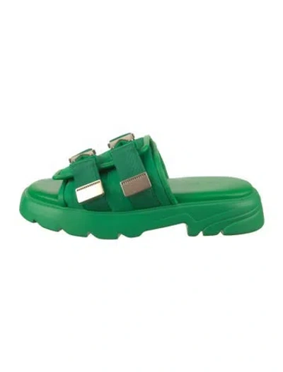 Pre-owned Bottega Veneta Leather Mules In Green