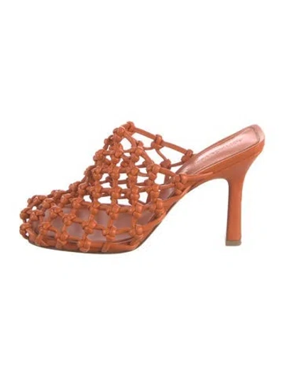 Pre-owned Bottega Veneta Leather Mules In Orange