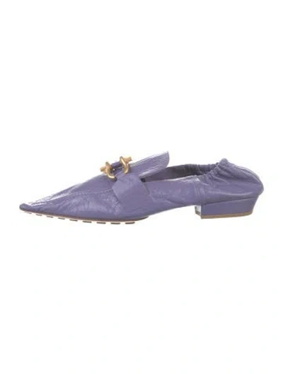 Pre-owned Bottega Veneta Leather Mules In Purple