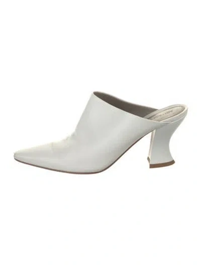 Pre-owned Bottega Veneta Leather Mules In White