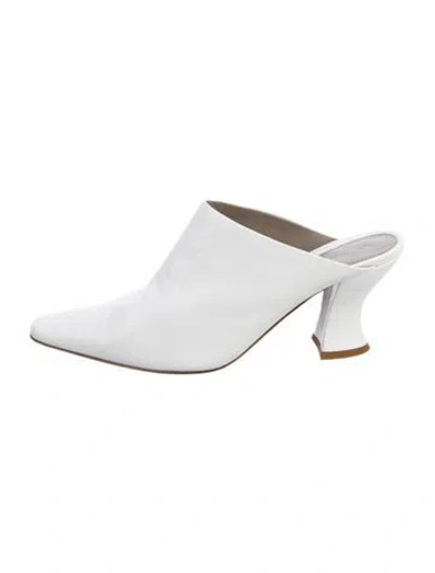 Pre-owned Bottega Veneta Leather Mules In White