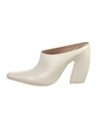 Pre-owned Bottega Veneta Leather Mules In White