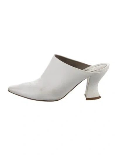 Pre-owned Bottega Veneta Leather Mules In White