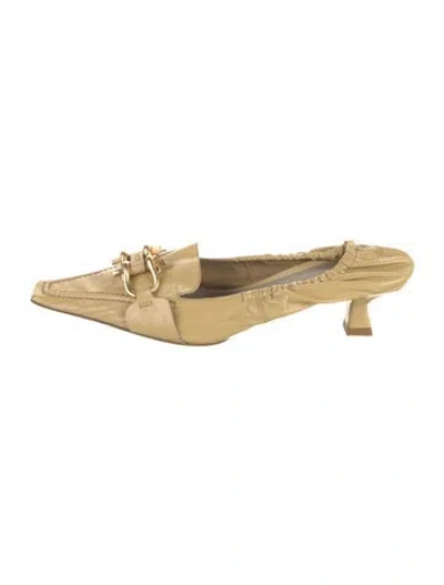 Pre-owned Bottega Veneta Leather Mules In Yellow